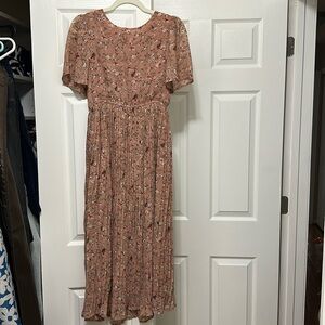 Hayden Floral Maternity Midi Dress (Small)